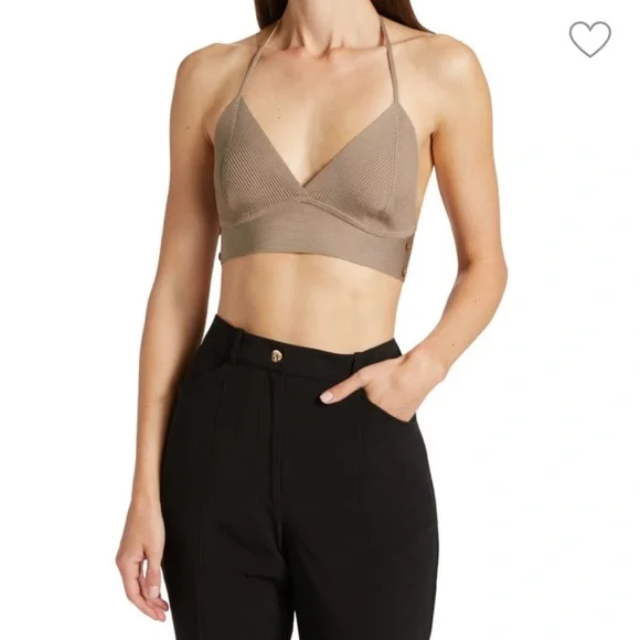 Jonathan Simkhai Jayline Layered Bralette Ribbed Long Sleeve Top Size Large NWT - Picture 4 of 7